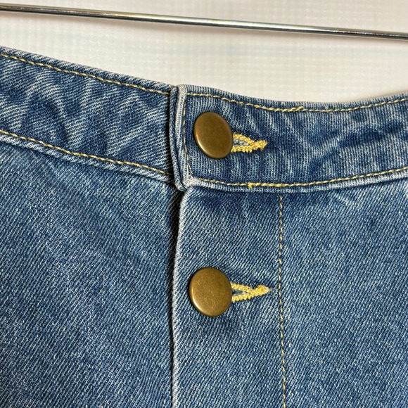 American Apparel Denim Mini Skirt Button Front Blue Women's Size S Cotton Preppy - Picture 2 of 8